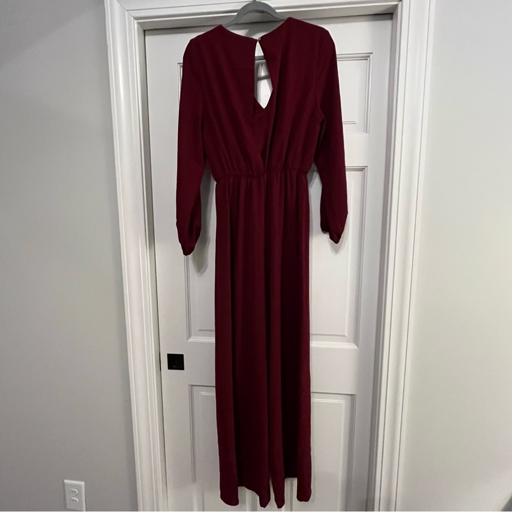 She + Sky Burgundy Jumpsuit - Picture 4 of 6